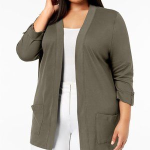 Karen Scott Plus Size Cotton Cozy Cardigan